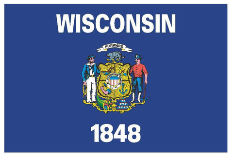 WISCONSIN Vinyl State Flag DECAL Sticker MADE IN THE USA F555 - Winter Park Products