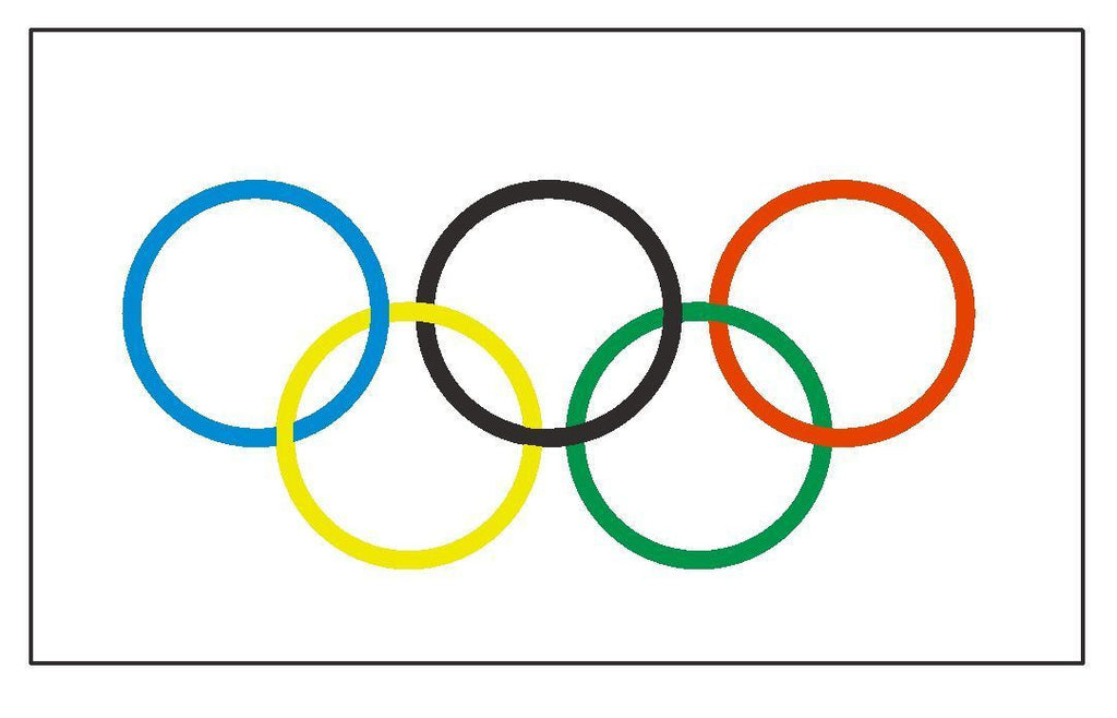 OLYMPIC FLAG Vinyl International Flag DECAL Sticker MADE IN THE USA F413 - Winter Park Products