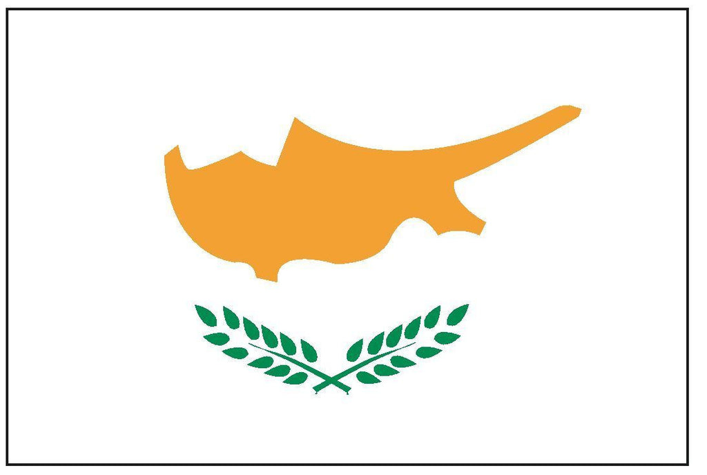 CYPRUS Vinyl International Flag DECAL Sticker MADE IN THE USA F128 - Winter Park Products