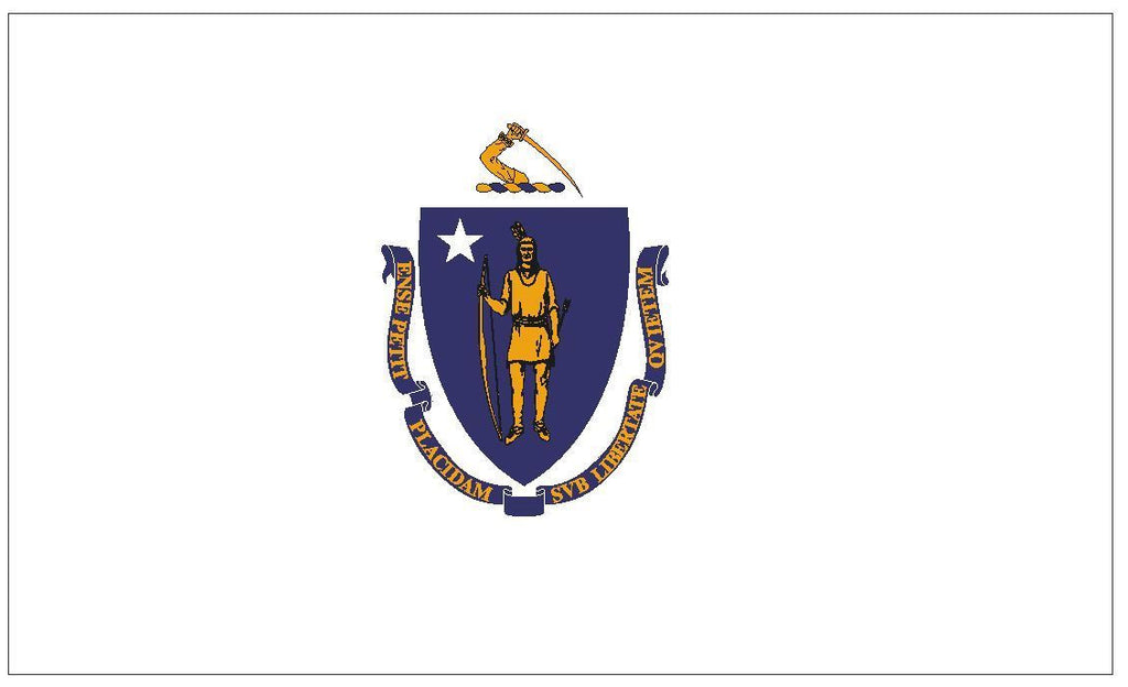 MASSACHUSETTS Vinyl State Flag DECAL Sticker MADE IN USA F328 - Winter Park Products