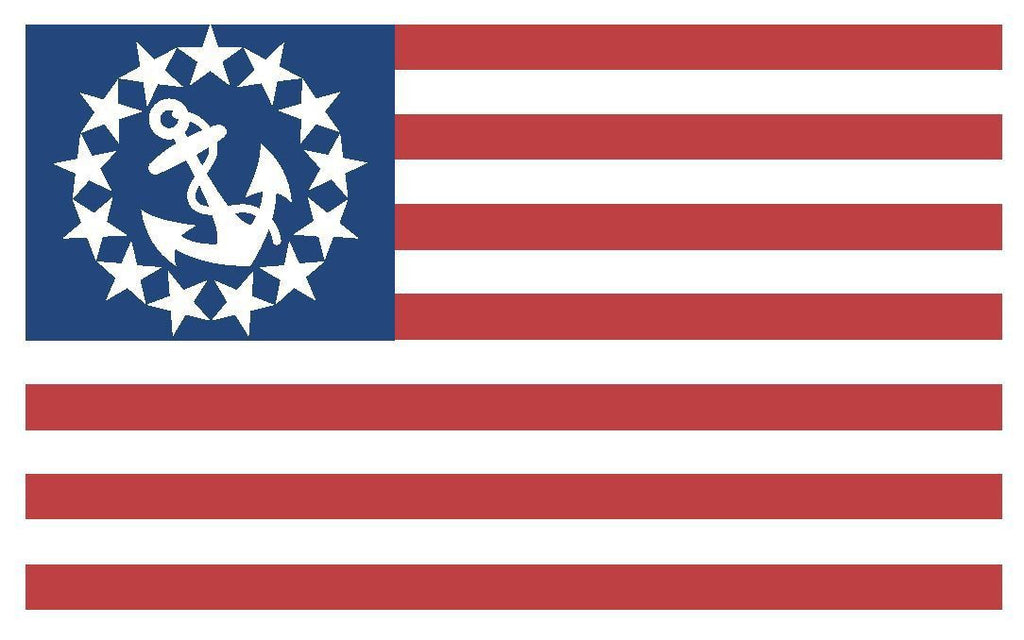 US YACHT ENSIGN Vinyl Flag DECAL Sticker MADE IN THE USA F535 - Winter Park Products