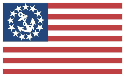 US YACHT ENSIGN Vinyl Flag DECAL Sticker MADE IN THE USA F535 - Winter Park Products