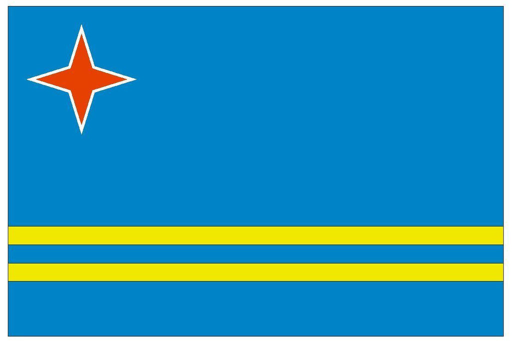 ARUBA Flag Vinyl International Flag DECAL Sticker MADE IN USA F35 - Winter Park Products