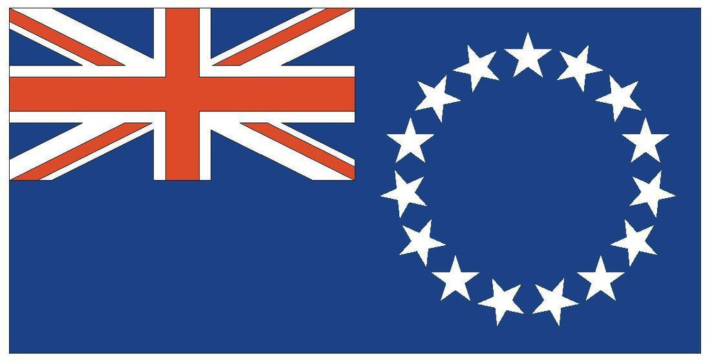 COOK ISLANDS Vinyl International Flag DECAL Sticker MADE IN THE USA F116 - Winter Park Products