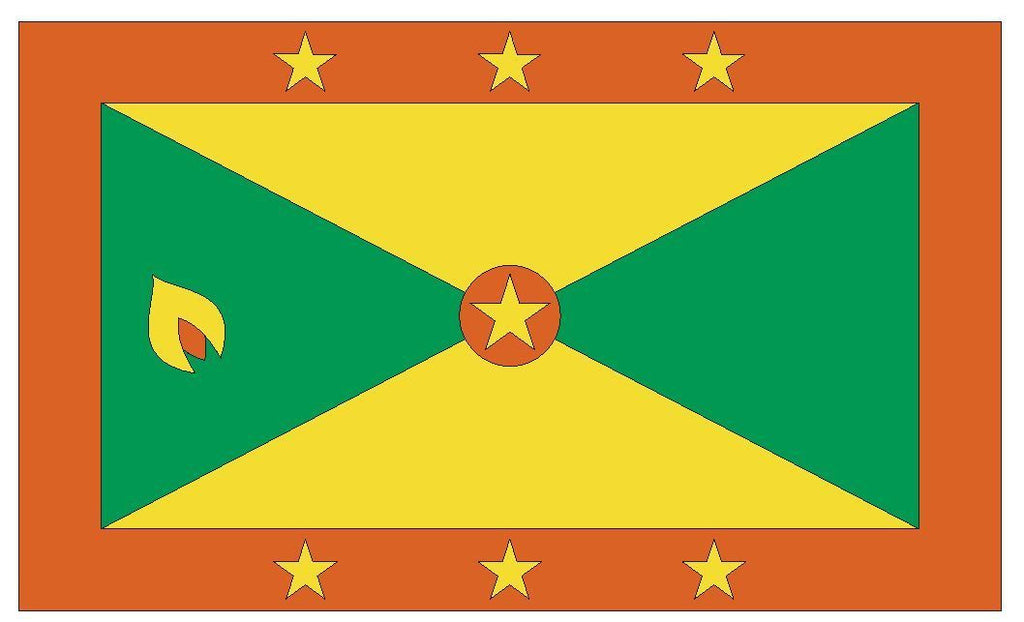 GRENADA Vinyl International Flag DECAL Sticker MADE IN THE USA F197 - Winter Park Products