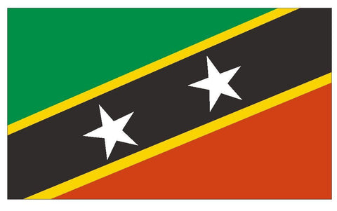 SAINT KITTS AND NEVI Vinyl International Flag DECAL Sticker MADE IN THE USA F431 - Winter Park Products