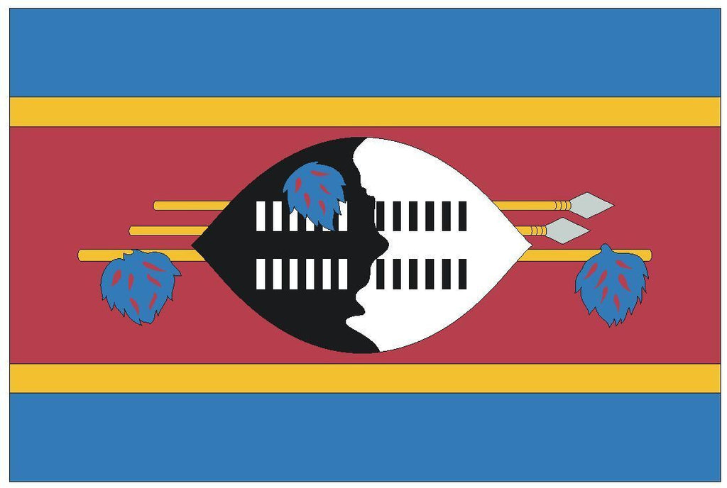 SWAZILAND Vinyl International Flag DECAL Sticker MADE IN THE USA F485 - Winter Park Products