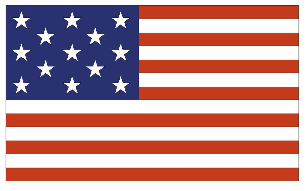 United States Historic 13 Star Flag Sticker Decal F597 - Winter Park Products