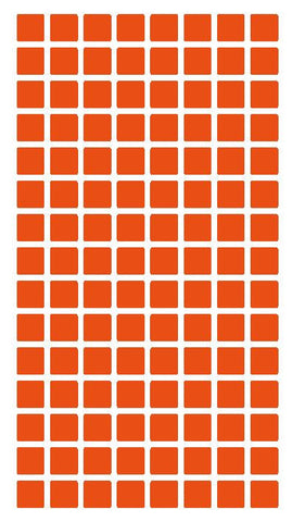 1/4" Orange Square Color Coding Inventory Label Stickers Made In The USA - Winter Park Products