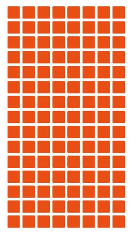 1/4" Orange Square Color Coding Inventory Label Stickers Made In The USA - Winter Park Products