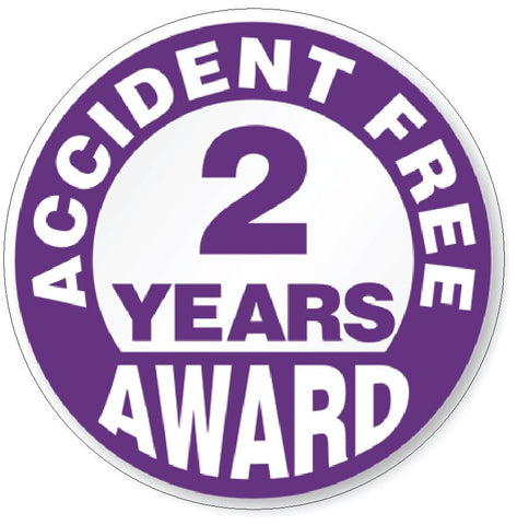 Accident Free 2 Year Award Hard Hat Decal Hard Hat Sticker Helmet Safety H49 - Winter Park Products