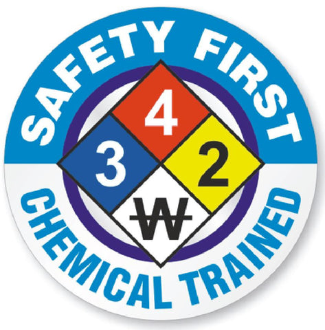 Safety First Chemical Trained Hard Hat Decal Hardhat Sticker Helmet Label H128 - Winter Park Products