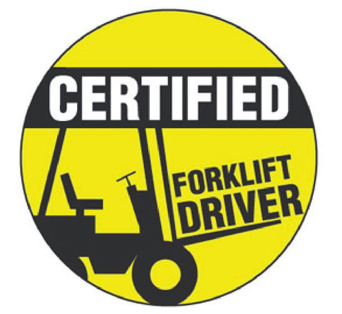 Certified Forklift Driver Hard Hat Decal Hardhat Sticker Helmet Label H119 - Winter Park Products