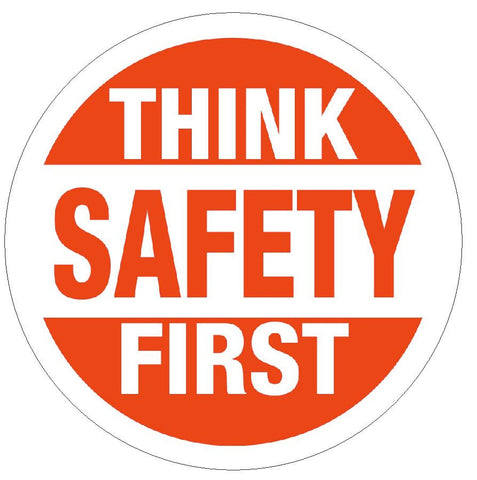 Think Safety First Hard Hat Decal Hard Hat Sticker Helmet Safety Label H11 - Winter Park Products