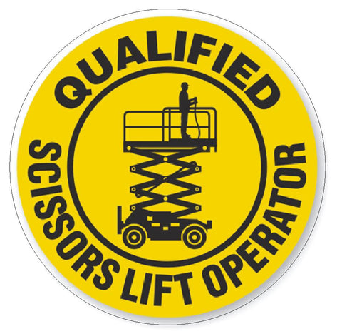 Qualified Scissors Lift Operator Hard Hat Decal Hardhat Sticker Helmet H101 - Winter Park Products