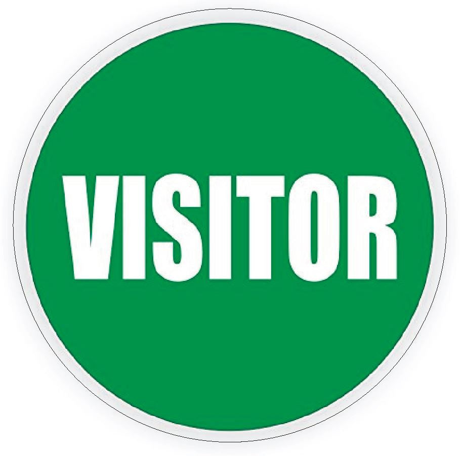 Visitor Hard Hat Decal Hardhat Sticker Helmet Safety H90 Green - Winter Park Products