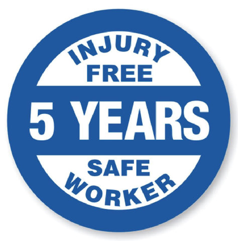 5 Year Safe Worker Award Hard Hat Decal Hardhat Sticker Helmet Label H113 - Winter Park Products