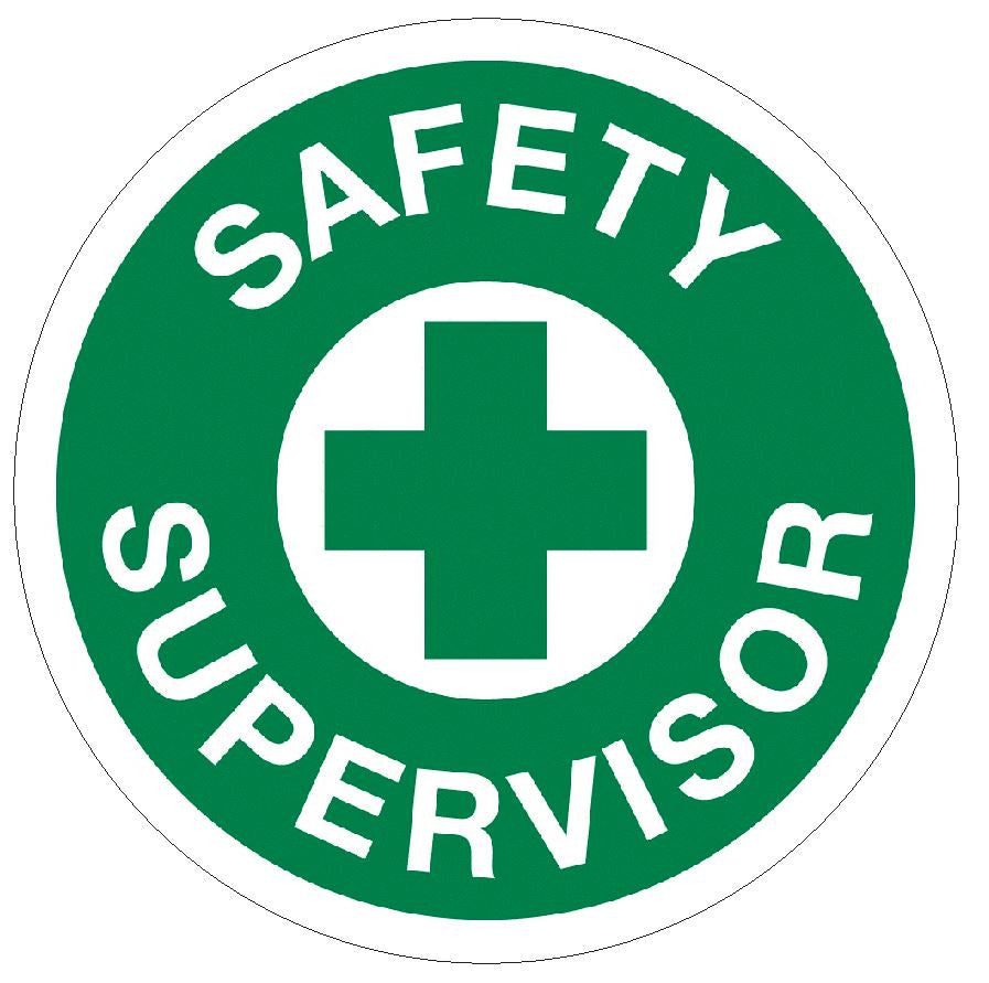 Safety Supervisor Hard Hat Decal Hard Hat Sticker Helmet Safety Label H36 - Winter Park Products