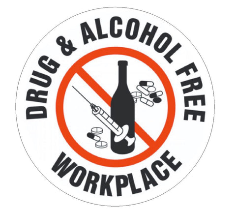 Drug & Alcohol Free Workplace Hard Hat Decal Hardhat Sticker Helmet Safety H85 - Winter Park Products