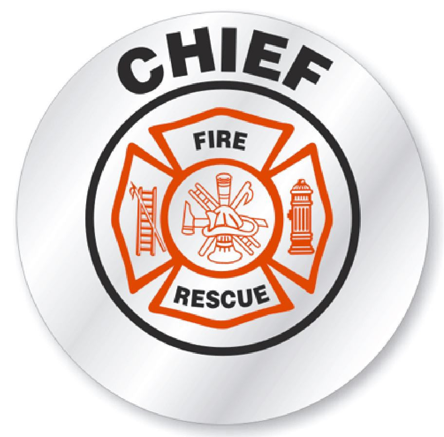Chief Fire Rescue Hard Hat Decal Hardhat Sticker Helmet Label H175 - Winter Park Products