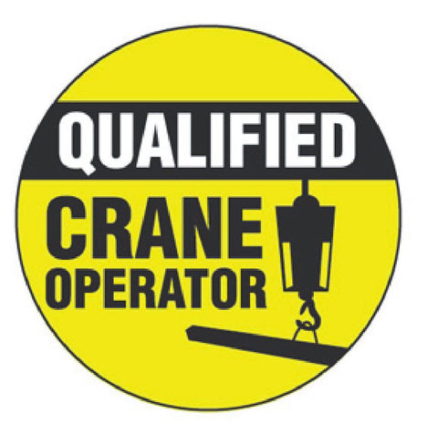 Qualified Crane Operator Hard Hat Decal Hardhat Sticker Helmet Label H102 - Winter Park Products