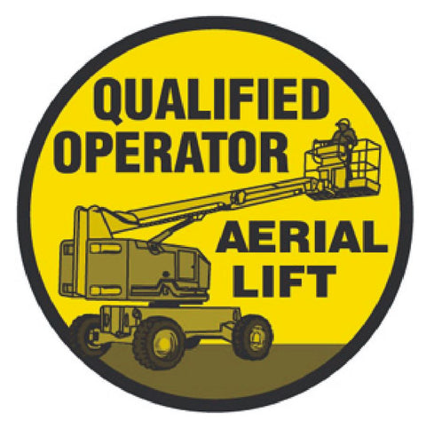 Qualified Aerial Lift Operator Hard Hat Decal Hardhat Sticker Helmet Label H106 - Winter Park Products