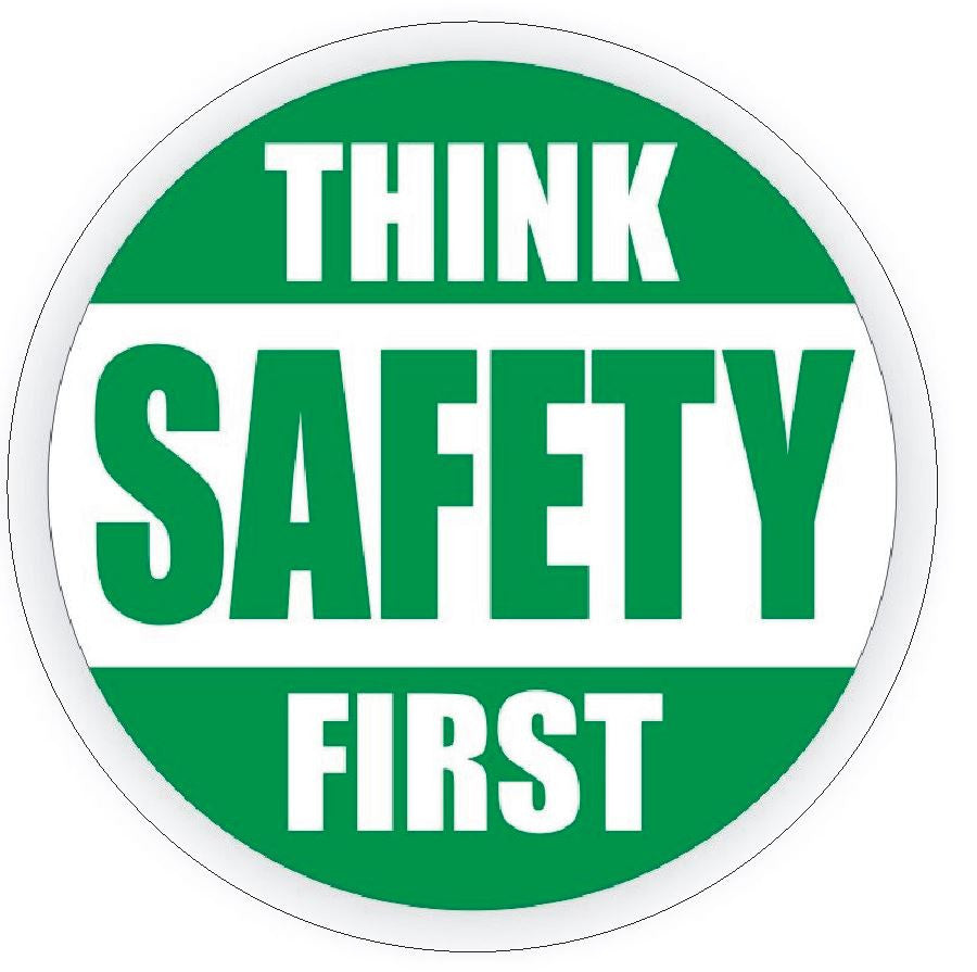 Think Safety First Hard Hat Decal Hard Hat Sticker Helmet Safety Label H29 - Winter Park Products