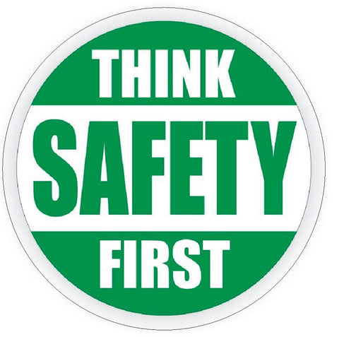 Think Safety First Hard Hat Decal Hard Hat Sticker Helmet Safety Label H29 - Winter Park Products