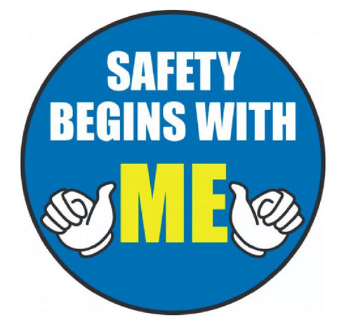 Safety Begins With Me Hard Hat Decal Hardhat Sticker Helmet Label H125 - Winter Park Products