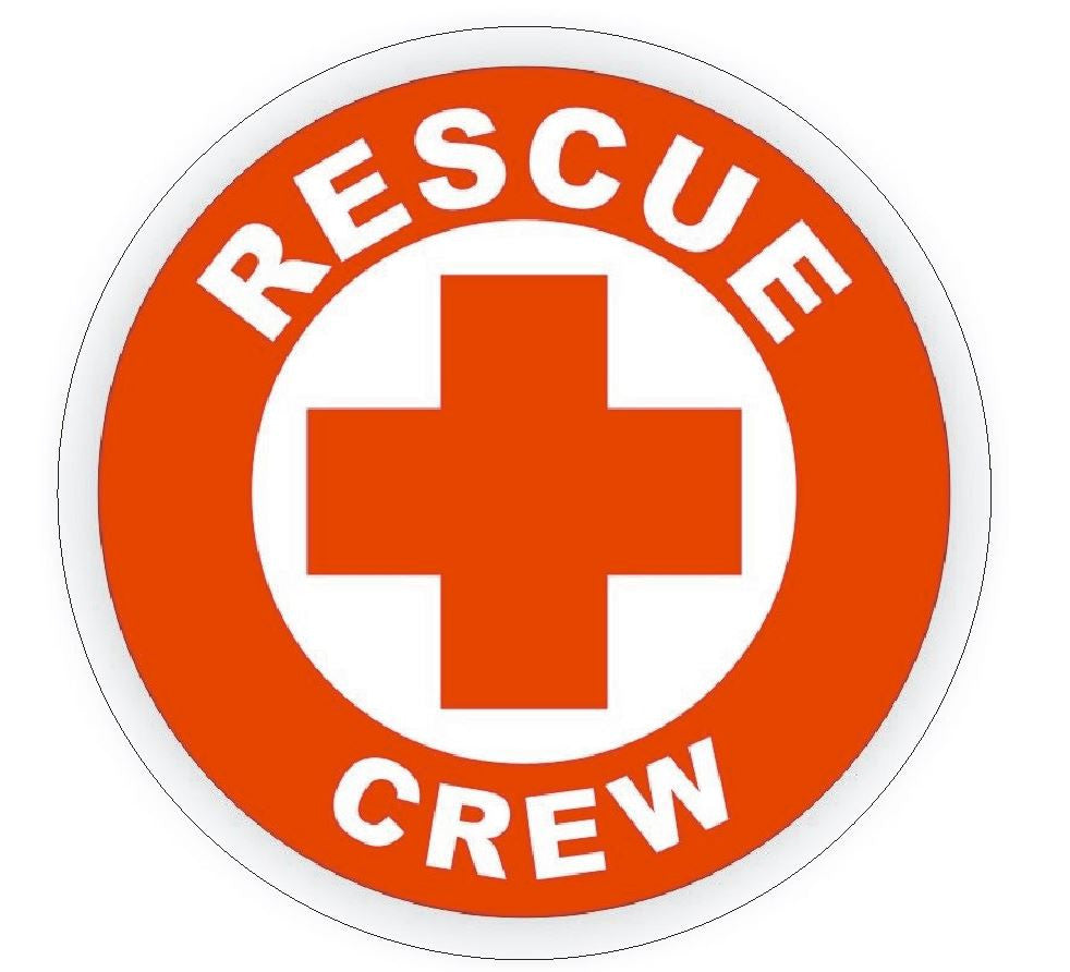 Rescue Crew Hard Hat Decal Hardhat Sticker Helmet Label H141 - Winter Park Products