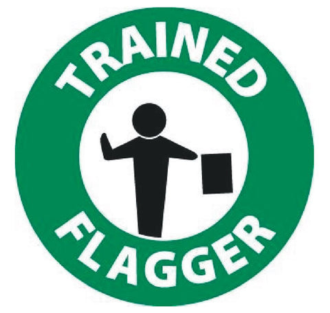 Trained Flagger Hard Hat Decal Hardhat Sticker Helmet Label H115 - Winter Park Products