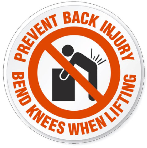 Prevent Back Injury Bend Knees Hard Hat Decal Hardhat Sticker Helmet Safety H83 - Winter Park Products