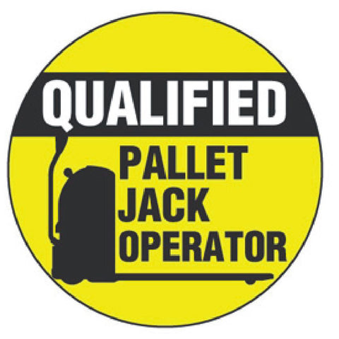 Qualified Pallet Jack Operator Hard Hat Decal Hardhat Sticker Helmet Label H103 - Winter Park Products