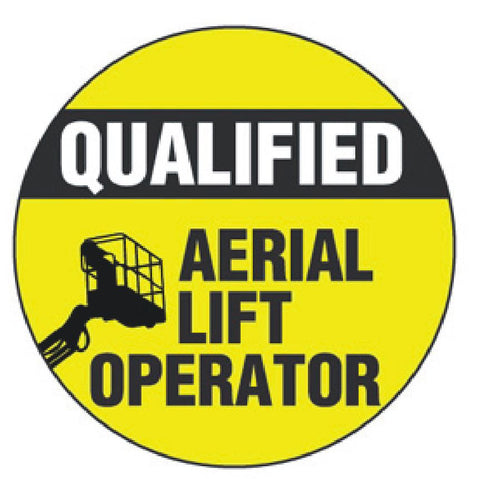Qualified Aerial Lift Operator Hard Hat Decal Hardhat Sticker Helmet Safety H99 - Winter Park Products