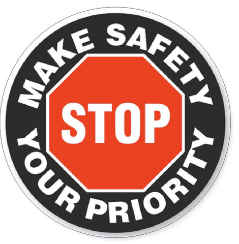 STOP Make Safety Your Priority Hard Hat Decal Hardhat Sticker Helmet Safety H77 - Winter Park Products