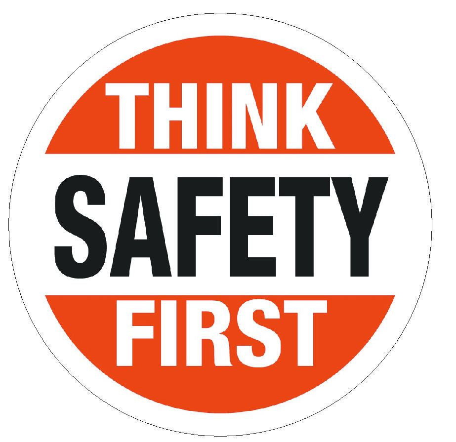 Think Safety First Hard Hat Decal Hard Hat Sticker Helmet Safety Label H30 - Winter Park Products