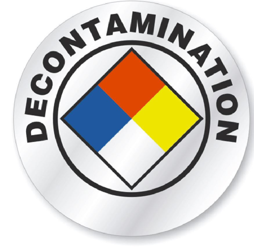 Decontamination Hard Hat Decal Hardhat Sticker Helmet Label H116 - Winter Park Products