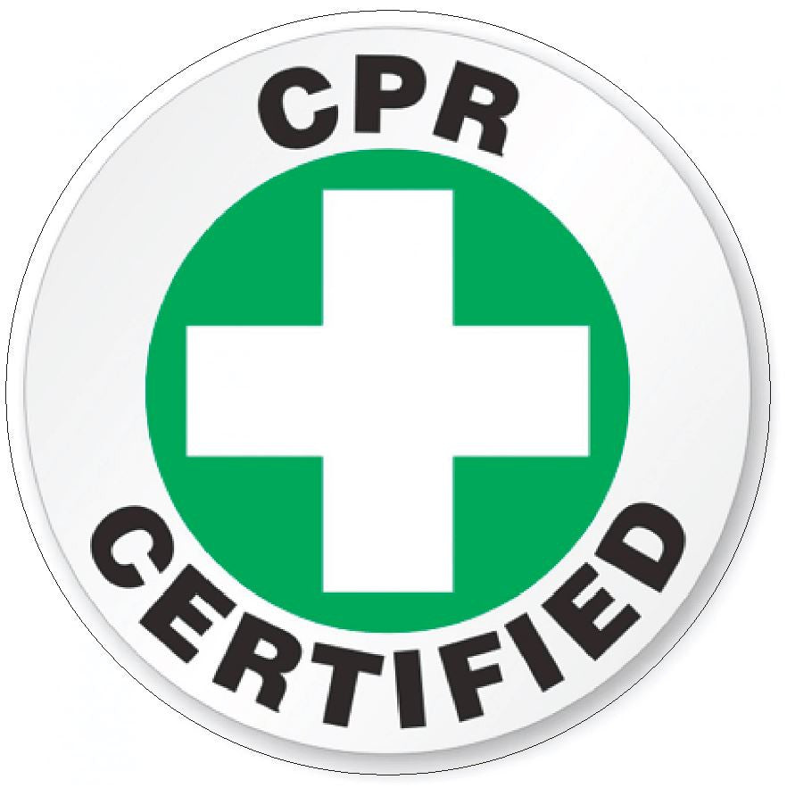CPR Certified Hard Hat Decal Hard Hat Sticker Helmet Safety Label H12 - Winter Park Products
