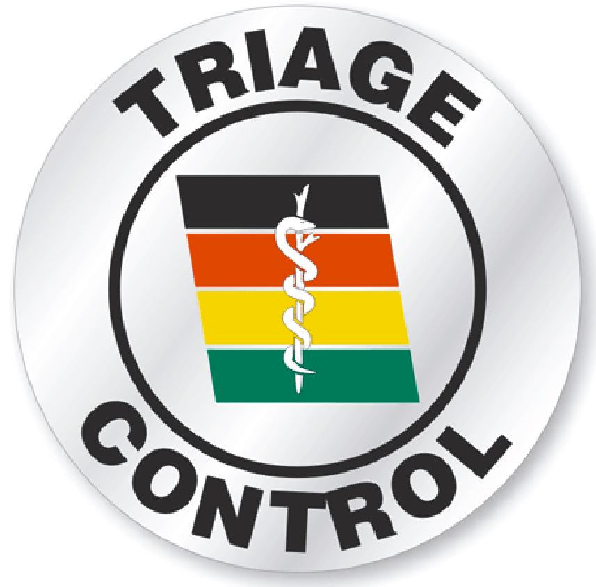 Triage Control Hard Hat Decal Hardhat Sticker Helmet Label H166 - Winter Park Products