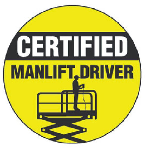 Certified Manlift Driver Hard Hat Decal Hardhat Sticker Helmet Label H117 - Winter Park Products