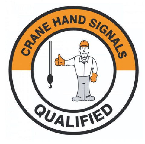 Crane hand Signals Qualified Hard Hat Decal Hardhat Sticker Helmet Label H137 - Winter Park Products