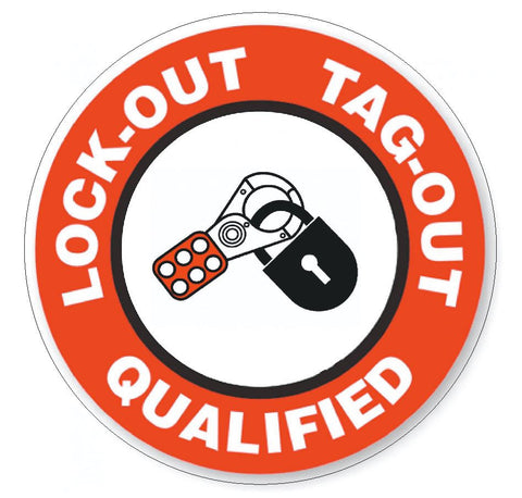 Lock Out Tag Out Qualified Hard Hat Decal Hard Hat Sticker Helmet Label H5 - Winter Park Products