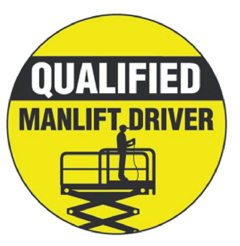 Qualified Manlift Driver Hard Hat Decal Hardhat Sticker Helmet Label H109 - Winter Park Products