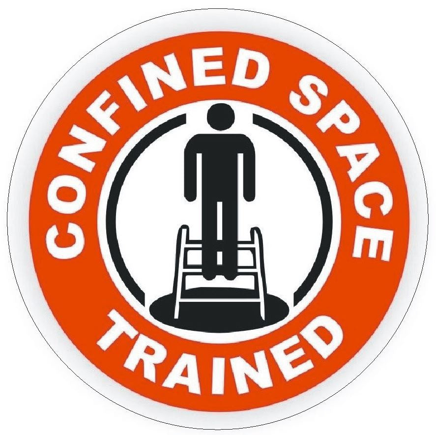 Confined Space Trained Hard Hat Decal Hard Hat Sticker Helmet Safety Label H13 - Winter Park Products