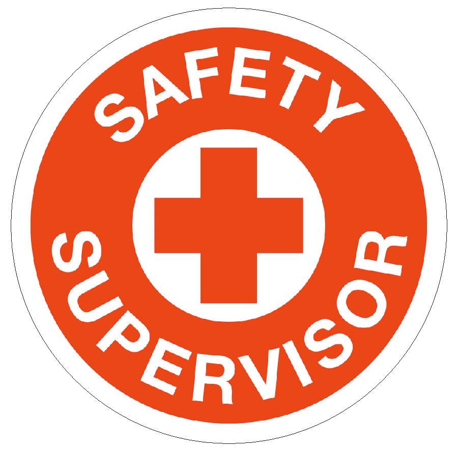 Safety Supervisor Hard Hat Decal Hard Hat Sticker Helmet Safety Label H37 - Winter Park Products