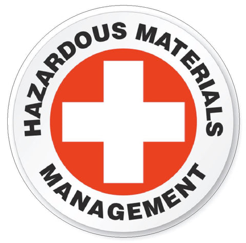 Hazardous Materials Management Hard Hat Decal Hardhat Sticker Helmet Safety H82 - Winter Park Products