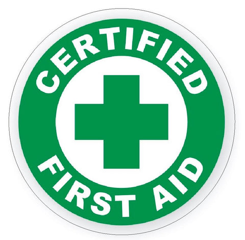 Certified First Aid Hard Hat Decal Hard Hat Sticker Helmet Safety Label H24 - Winter Park Products