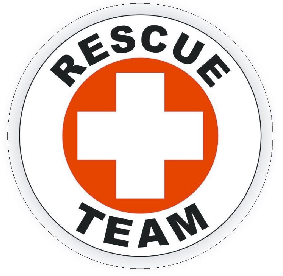 Rescue Team Hard Hat Decal Hard Hat Sticker Helmet Safety Label H20 - Winter Park Products