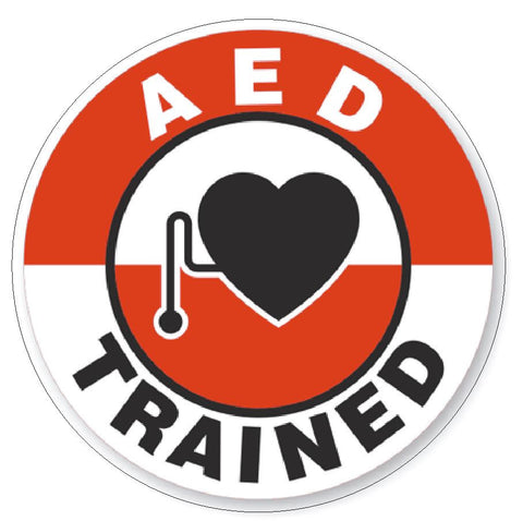 AED Trained Hard Hat Decal Hard Hat Sticker Helmet Safety Label H54 - Winter Park Products