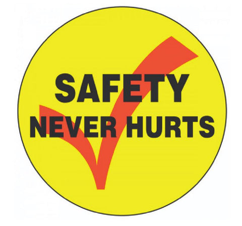 Safety Never Hurts Hard Hat Decal Hardhat Sticker Helmet Label H129 - Winter Park Products